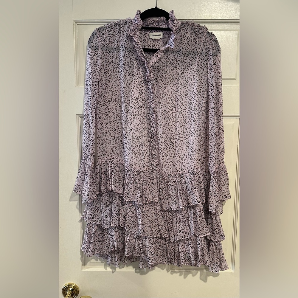 ZADIG & VOLTAIRE Lavendar dress with black design